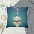 thumbnail image 2 of MLJA White Lotus Decorative Throw Pillows Covers, Magic Lotus Flower Throw Cushion CoverPillowcases for Bedroom Sofa Living Room, White Blue, 2 of 5