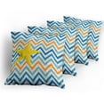 thumbnail image 5 of Ambesonne Marine Throw Pillow Cover 4 Pack, Angled Stripes Starfish, 20", Multicolor, 5 of 7