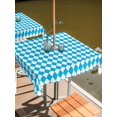 thumbnail image 2 of Outdoor Tablecloth with Umbrella Hole for Patio/Picnic/Party/Camping, Sky Blue Plaid Waterproof Table Cloth Square Cover Washable, Modern Minimalist Gingham Checkered (54"x 54"), 2 of 8