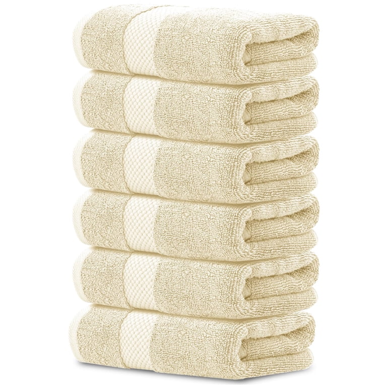 Premium Cotton Hand Towels Set of 6, Hotel Style Soft Plush photo 1