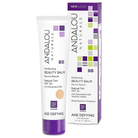 Andalou Naturals Perfecting Bb Beauty Balm Natural Tinted Moisturizer With Spf 30, 2-In-1 Bb Cream & Face Sunscreen With Broad Spectrum Protection, Mineral Sunscreen With Non-Nano Zinc Oxide, 2 Fl Oz