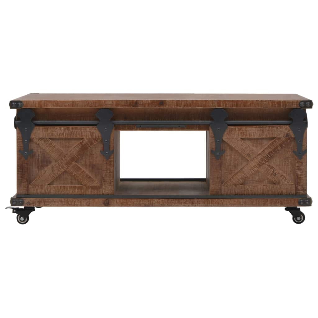 Kepooman 2-tier Rectangular Coffee Table for Home Farmhouse, Brown