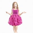 thumbnail image 1 of gdxvjhbj Robe Enfants Filles Robe à Paillettes Formelle Concours Scintillante Fête à Volants Bal Robe Maxi Taille 8-10 (Rose Vif,8-10 Ans), 1 of 5