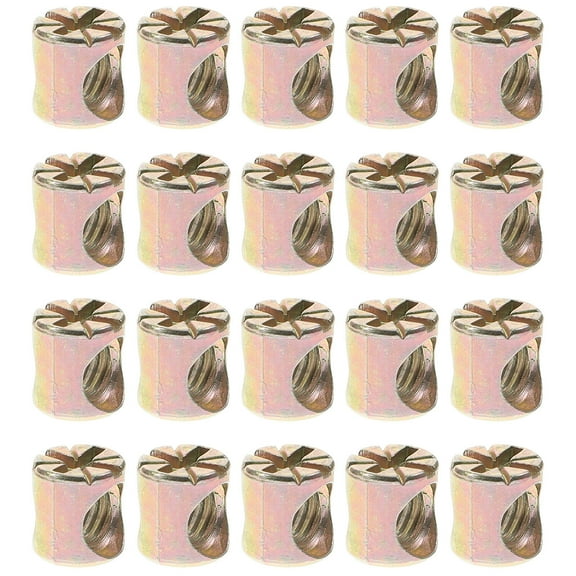 20 Pcs Barrel Nut Hardware Slotted Nuts Furniture Hardwares Pin Zinc Alloy