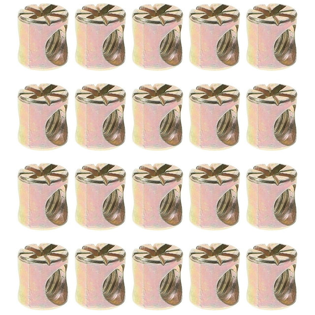 Shisuyan 20pcs Barrel Nut M6x10mm Cross Dowel Slotted Nut Crib Replacement Hardware Kit