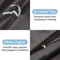 thumbnail image 5 of CGK Linens 3-Piece Premium Duvet Cover Set - King Size Soft Comforter Cover With Zipper & Matching Pillowcases, Dark Grey, 5 of 7