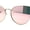 Silver / Pink Mirror, variant on Womens Pink Mirror Panel Lens Cat Eye Horn Metal Rim Sunglasses Black