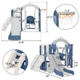thumbnail image 2 of Slide and Swing Set - Outdoor Multi-Activity Playset for Ages 1-3, Sa-fe Slide Design with Adjustable Swings & Basketball Hoop, Space-Saving Indoor Playground, 2 of 10