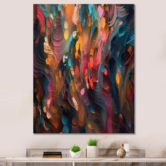 DESIGN ART Designart "Random Swirls Abstract" Abstract Canvas Print 12 in. wide x 20 in. high