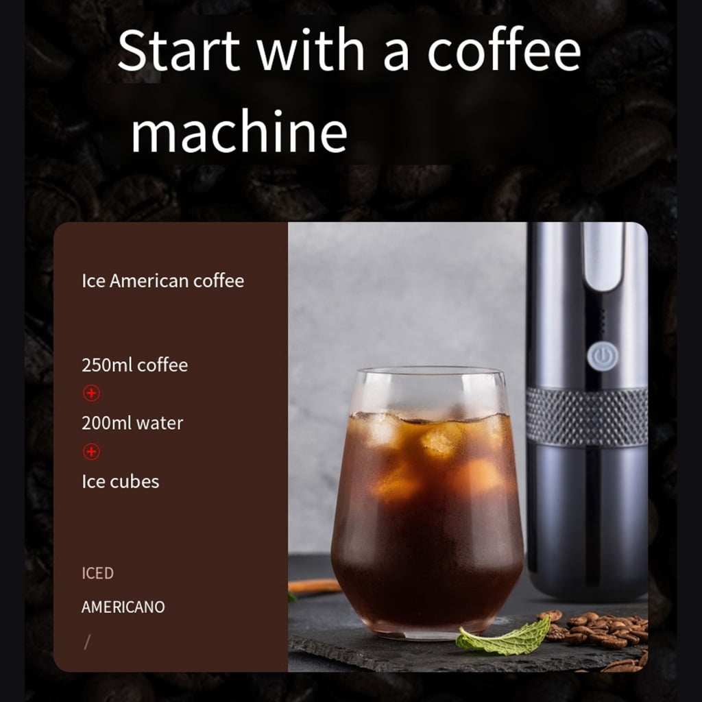 Portable Car Instant Capsule Espresso Maker Pod-Coffee Machine Brewing Coffee Maker USB Charging Fit for Outdoor Camping