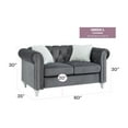 thumbnail image 2 of Glory Furniture Raisa Velvet Loveseat in Gray, 2 of 6