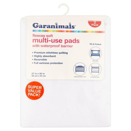Garanimals Fleecey Soft Multi-Use Pads with Waterproof Barrier Super Value Pack! 2 Pack