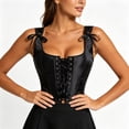 thumbnail image 6 of TEAJOPSUU Renaissance Underbust Corset Tops for Women Sleeveless Spaghetti Strap Square Neckline Tummy Concealing Corsets Black, 6 of 6