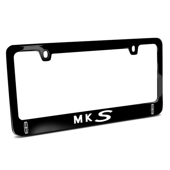 Lincoln MKS Dual Logo Black Metal License Plate Frame