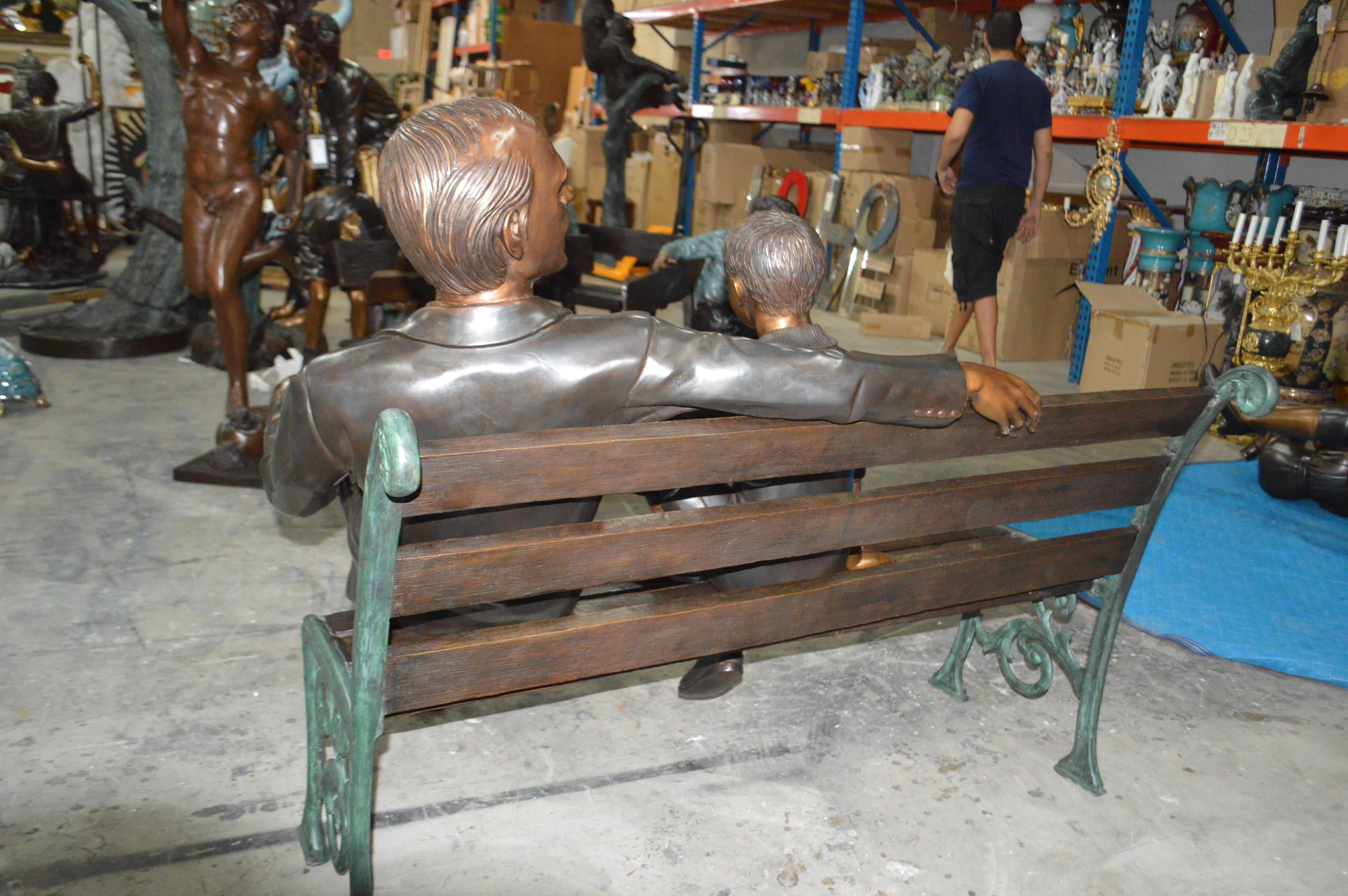 Grandfather An Grandson On A Bench Bronze Statue Size 53 Quot L X 32 Quot W X 44 Quot H Walmart Com Walmart Com