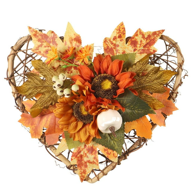 Advancent Colgador de puerta decorativo en forma de corazón, decoración de puerta delantera, letrero colgante de girasol de madera, decoración de puerta Decoración del hogar Advancent HA014099-00