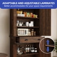 thumbnail image 3 of ModFusion 6 Ft Tall Pantry Cabinet: 5 Shelves, Adjustable Storage, Spacious Flatware Drawer, Spice Organizer, Pet Food Rack, 4 Doors, Antique Kitchen Corner Shelf, Dining Room Cupboard, Rustic Brown, 3 of 10