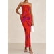 thumbnail image 3 of Vestido largo sin tirantes con estampado floral PRETTYGARDEN para mujer, 3 of 9