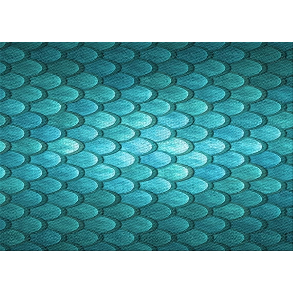 Ahgly Company Indoor Rectangle Patterned Teal Green Area Rugs, 7' x 10'