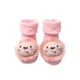 thumbnail image 2 of Spazoro Toddler Girls Boys Floor Walking Socks, Doll Knitted Warm Knitting Cotton Cute Print Mid Tube Socks for Child Kids Girls Pink Size 1 T, 2 of 3
