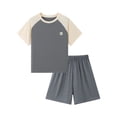 thumbnail image 4 of Amidoa Boys 2 Piece Outfits Summer Clothes Cute Printed T Shirt Graphic Short Sleeves Casual Shorts Kids Clothing Sets Gray Size 12, 4 of 6
