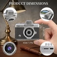 thumbnail image 5 of Mini Keychain Digital Camera, Portable Retro Camera with 1.47" Flip Screen, Built-in Flash, Includes 16GB Memory Card, Black, 5 of 10