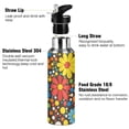 thumbnail image 3 of Yayeee 20oz Insulated Water Bottle Double Wall Stainless Steel with Flip Straw Lid, Cartoon Flowers, 3 of 7
