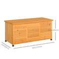 thumbnail image 2 of Yellow 50” Outdoor Wooden Storage Box Bench - Patio Deck Garden Storage Container with Ventilation & Weather-Resistant Finish - Backyard Seating & Tool Organizer, 2 of 7