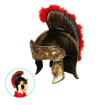 dazzling toys Roman Legion Gladiator Helmet Hat -For Big Kids, Teens and Adults.,Gold,Medium
