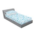 thumbnail image 3 of Ambesonne Modern Fitted Sheet & Pillow Sham Set, Geometric Shape Triangle, Queen, Pale Blue, 3 of 3