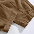 thumbnail image 5 of Mens Cotton Cargo Pants Baggy Vintage Drawstring Waist Multi Pocket Outdoor Hiking Trousers Brown 3XL, 5 of 6