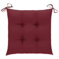 thumbnail image 4 of vidaXL Garden Chairs with Wine Red Cushions 3 pcs Solid Teak Wood, 4 of 12