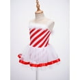 thumbnail image 3 of MSemis Kids Girls Christmas Tutu Dress Princess Red Stripe Leotard Dance Dress Red 16, 3 of 6