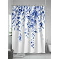 thumbnail image 5 of Fsddascl Eucalyptus Leaves Blue Shower Curtain Set - 60" x 72" Washable Bathtub Curtain with 12 Hooks, Watercolor Spring Botanical Waterproof Fabric Stall Shower Curtains for Bathroom/Bathtub Décor, 5 of 6