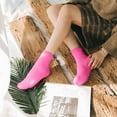thumbnail image 6 of ManxiVoo Cozy Fuzzy Bootie Slipper Socks Non-Slip Soft Indoor House Shoes for Women Winter Comfort Hot Pink, 6 of 9