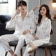 thumbnail image 3 of Pijamas bordados de primavera y otoño para parejas, ropa de casa de seda helada, conjunto de cárdigan de manga larga para hombres y mujeres, 3 of 6