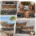 thumbnail image 5 of Haze Blue Brown Outdoor Waterproof Pillow Covers, Rustic Farmhouse Dog Paw Vintage Decorative Square Throw Pillowcase Sofa Cushion Sham for Patio/Couch/Chair, 18"x18" 2 Pack, 5 of 8