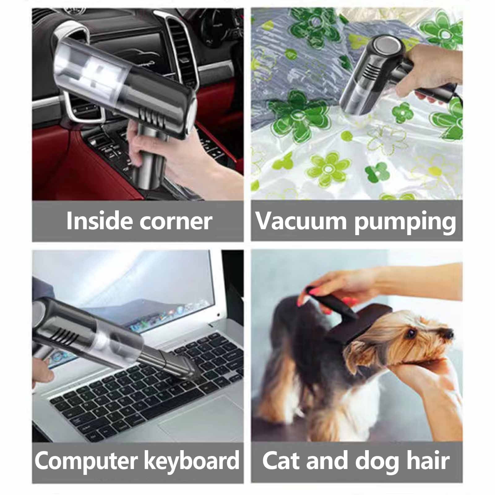 Vacuum Cleaners for Home QTOCIO Handheld Vacuum with Washable Filter Powerful Suction Small Car Vacuum Cleaner Mini Dusts Buster 120W High Power Quick Cleaning for Car