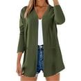 thumbnail image 3 of Aboser Womens Lightweight Casual Cardigan with Pockets Dressy Open Front Shrugs Loose Long Sleeve Blouses Solid Color Long Shrug Cardigans, 3 of 7
