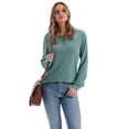 thumbnail image 4 of Ronuti Long Sleeve Shirts for Women Henley Fall Womens Tops Crew Neck Blouses Dressy Casual Fall Clothes M-3Xl, 4 of 8