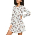 thumbnail image 3 of joogoo Art Ginkgo Leaves Women's Long Sleeve Nightgown Sleepwear S, 3 of 8
