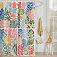 thumbnail image 3 of Shower Curtain Vintage Abstract Floral Shower Curtains for Bathroom Decor, Waterproof Polyester Shower Curtain Set with Hooks, Extra Long 72" x 84" Spring Flowers Print, 3 of 9