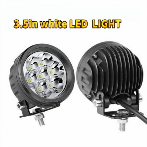 Pair 3.5inch Round LED Spot Driving Fog Light Pod 6000K White Truck Pickup Offroad 4WD Motorcycle