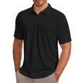 thumbnail image 4 of Puli Men's Short Sleeve Stand Collar Golf Polo 3-Snap 4-Way Stretch Moisture-Wicking Quick Dry, 4 of 8