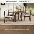 thumbnail image 5 of Harper & Bright Designs Farmhouse Extendable Dining Table Set for 4, Round Dining Table for 4 with Upholstered Chairs, Kitchen Table Set with Removable Leaf for Dining Room, Brown, 5 of 19