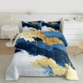 thumbnail image 2 of Manfei Modern Marble Pattern Bedding Comforter Set,Fulid Art Twin Comforter Sets,White Gold Blue Bedding Set For Kids,Microfiber Bedroom Decor Reversible,2-Piece, 2 of 8