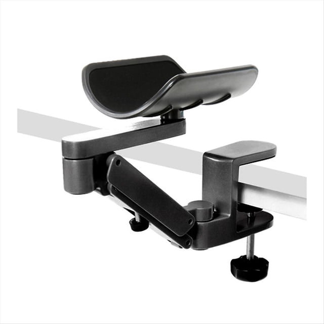 Metal Adjustable Arm Rest Wrist Support Extended Mouse Pad Armrest for Computer Ergonomic Hand Comfort Black,1 x Aluminum bracket,Black
