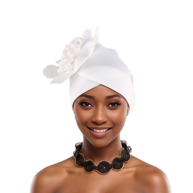 White Women'S Trendy Air Layer Side Panel Flower Hat Fashion Style Elegant Look Soft Breathable Adjustable Versatile Comfortable Fit Daily Wear Free Size