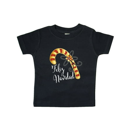 

Inktastic Feliz Navidad Red and Gold Candy Cane Gift Baby Boy or Baby Girl T-Shirt