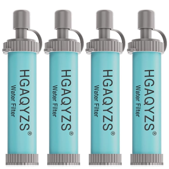 4 Packs of Water Filter Straws, Portable Personal Filtration System, Ultrafiltration Purifier, Emergency Preparedness for Camping, Hiking, Drinking, Travel, Hunting, and Family Outings